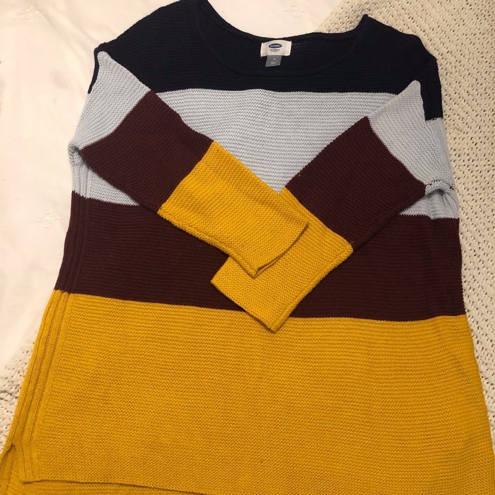 Stripped Color Block Womans Sweater